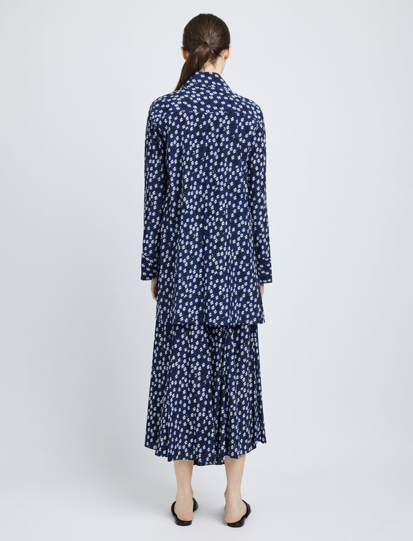 Proenza Schouler Proenza Schouler Emmeline Shirt In Printed Silk Viscose - Navy Multi