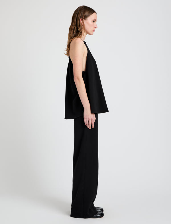 Proenza Schouler Proenza Schouler Ensley Top In Matte Double Crepe - Black