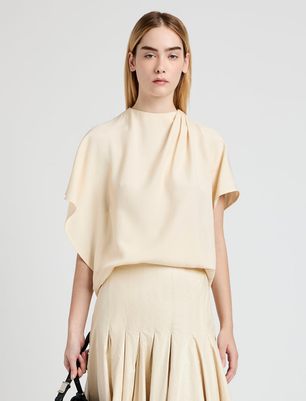 proenza schouler Proenza Schouler Etta Top in Hammered Viscose - Champagne
