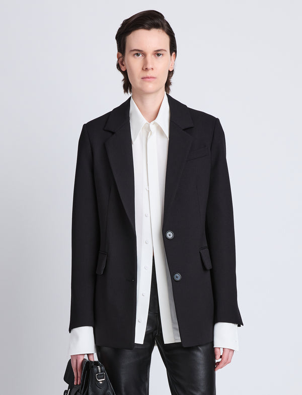 proenza schouler Proenza Schouler Eva Jacket in Tropical Wool - Black