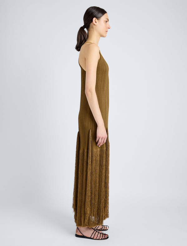 Proenza Schouler Proenza Schouler Everly Dress In Viscose Fringe Knit - Chestnut