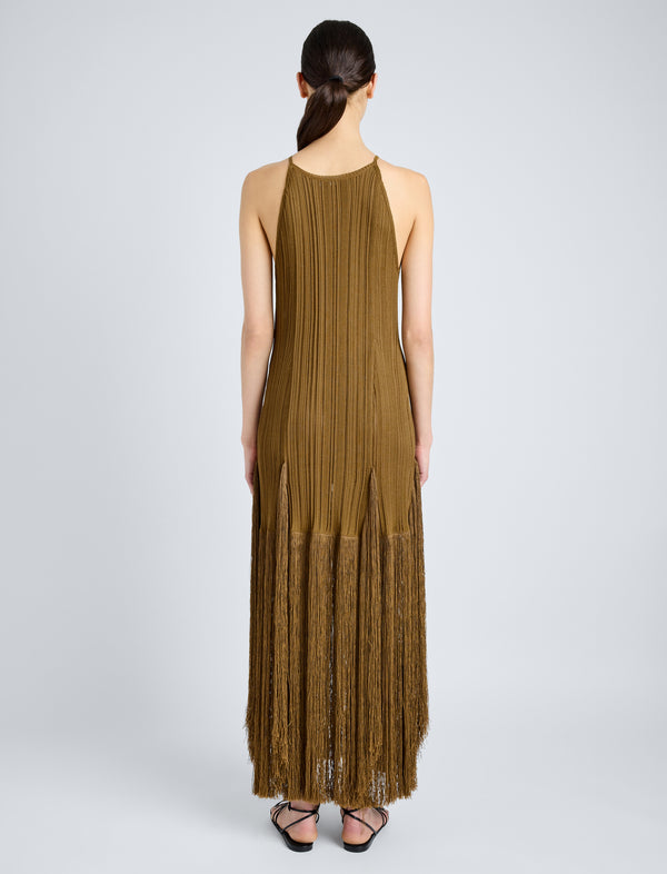 Proenza Schouler Proenza Schouler Everly Dress In Viscose Fringe Knit - Chestnut