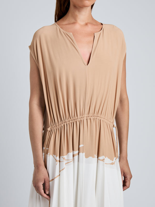 Proenza Schouler Proenza Schouler Ezra Dress In Printed Viscose - Khaki Multi