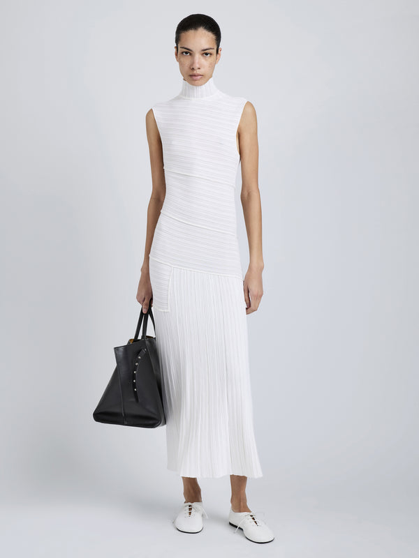 proenza schouler Proenza Schouler Federica Dress in Micro Pleat Knit - White