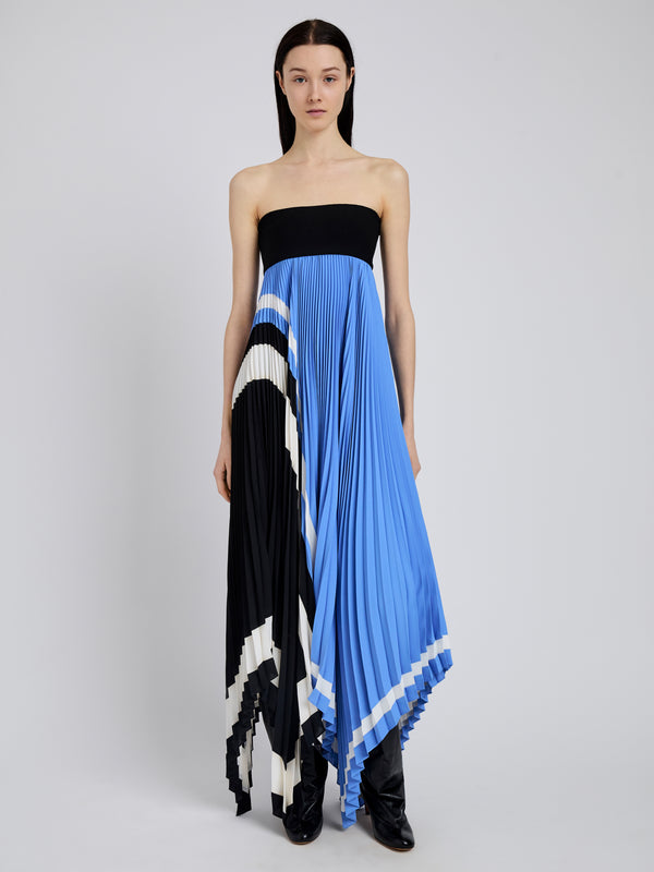 proenza schouler Proenza Schouler Fia Dress in Technical Crepe - Sky Blue Multi