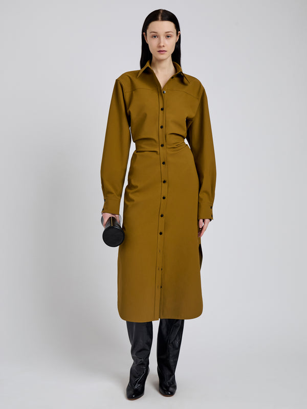 proenza schouler Proenza Schouler Flora Dress in Bi Stretch Cotton Nylon - Fatigue
