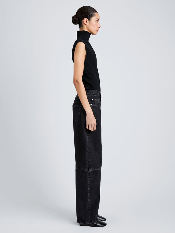 Proenza Schouler Proenza Schouler Fontana Jean In Black Rigid Denim - Black