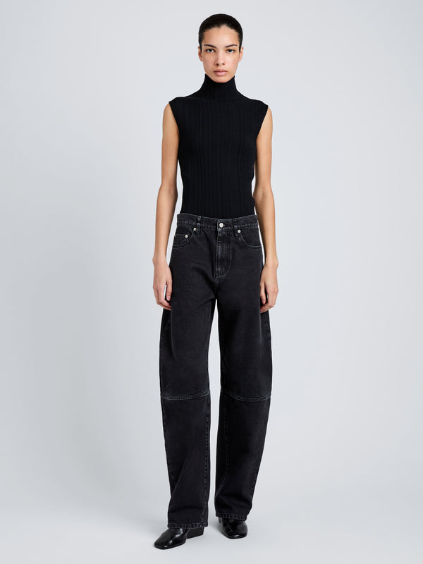 proenza schouler Proenza Schouler Fontana Jean in Black Rigid Denim - Black