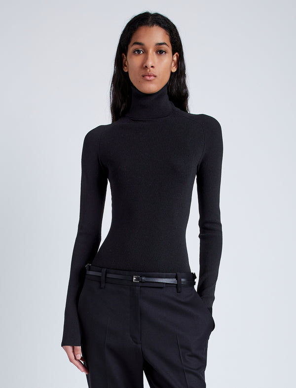 proenza schouler Proenza Schouler Fox Top In Matte Viscose Rib - Black