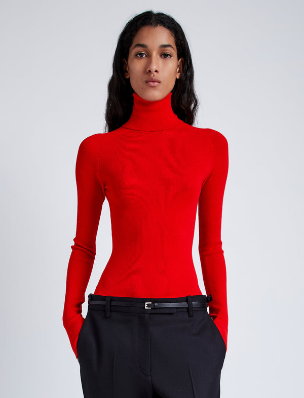 proenza schouler Proenza Schouler Fox Top In Matte Viscose Rib - Red