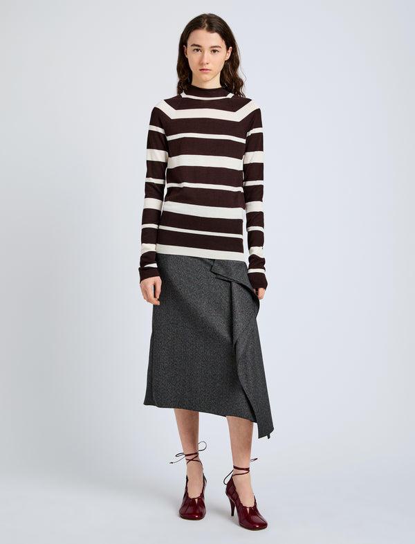 Proenza Schouler Proenza Schouler Gia Top In Superfine Merino Silk - Brown Multi