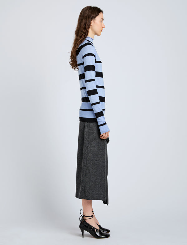 Proenza Schouler Proenza Schouler Gia Top In Superfine Merino Silk - Blue Multi