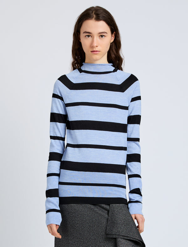 proenza schouler Proenza Schouler Gia Top in Superfine Merino Silk - Blue Multi