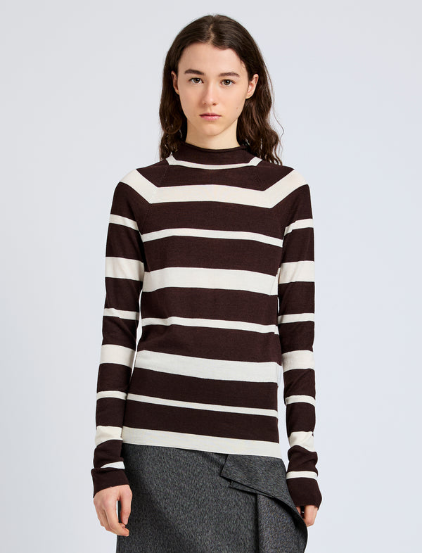 proenza schouler Proenza Schouler Gia Top in Superfine Merino Silk - Brown Multi
