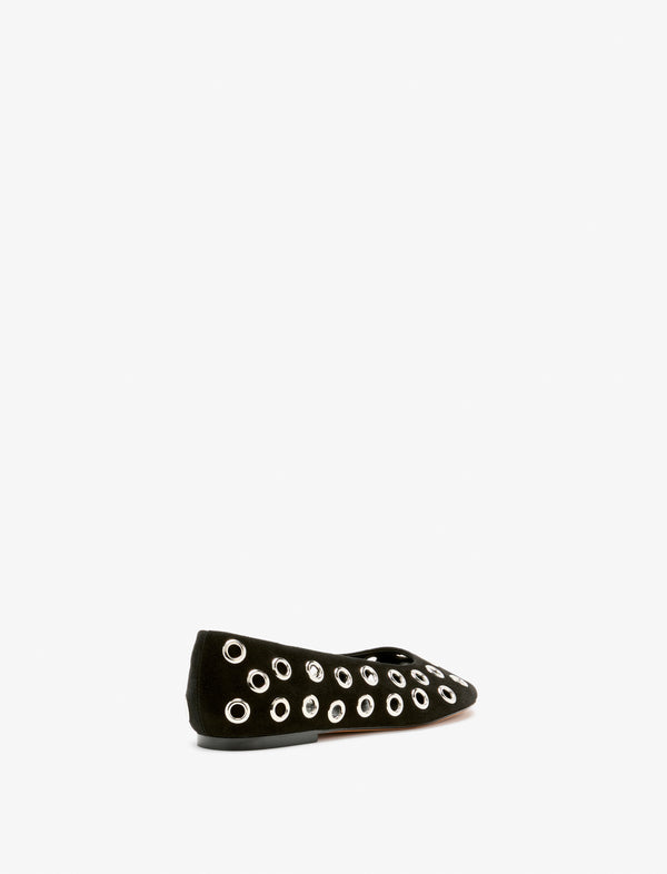 Proenza Schouler Proenza Schouler Glove Grommet Flats In Kid Suede - Black