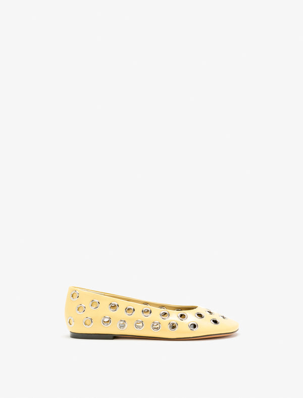 proenza schouler Proenza Schouler Glove Grommet Flats in Slick Nappa - Resin