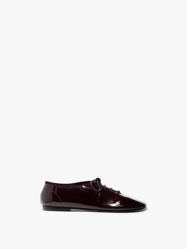 Proenza Schouler Proenza Schouler Glove Lace Up Flats In Soft Patent - Currant