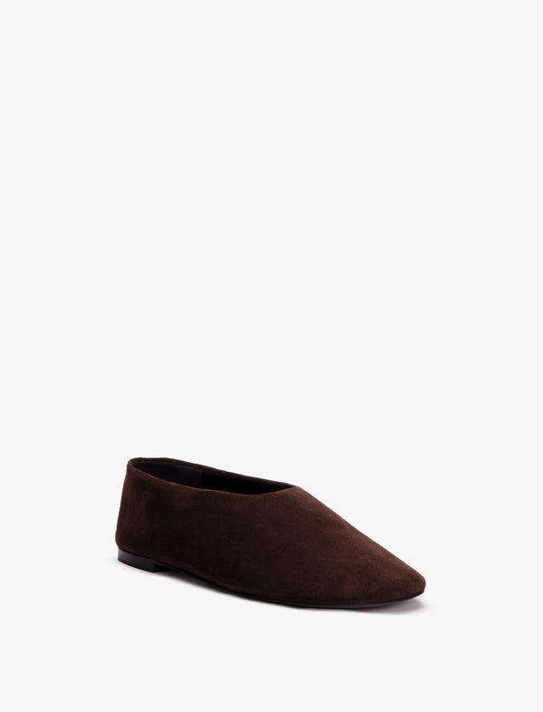 proenza schouler Proenza Schouler Glove Slippers in Kidsuede - Chocolate