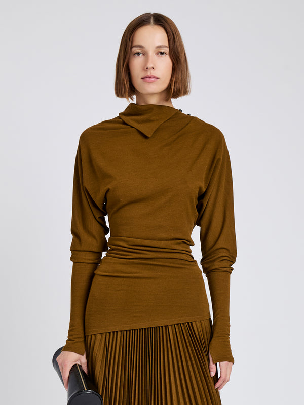 proenza schouler Proenza Schouler Golda Top in Jersey - Tobacco