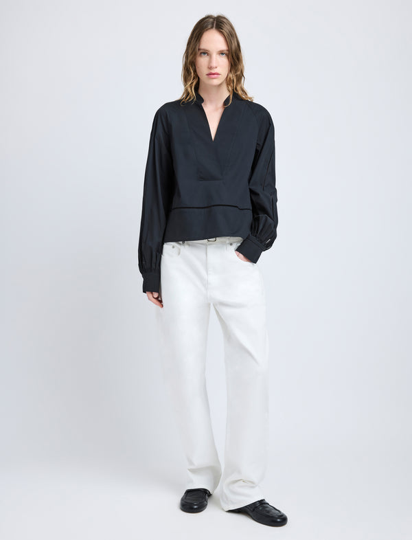 Proenza Schouler Proenza Schouler Grayson Top In Eco Cotton Poplin - Black
