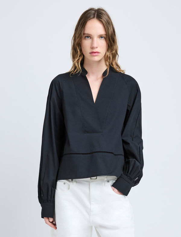 proenza schouler Proenza Schouler Grayson Top in Eco Cotton Poplin - Black