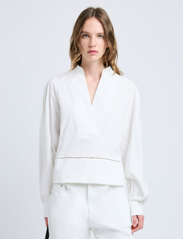 proenza schouler Proenza Schouler Grayson Top in Eco Cotton Poplin - White