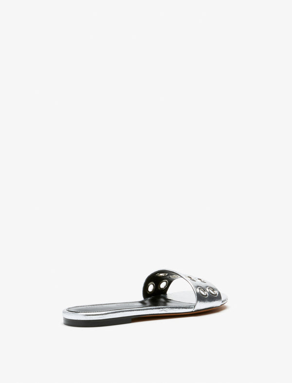 Proenza Schouler Proenza Schouler Grommet Slides In Crinkled Metallic - Silver