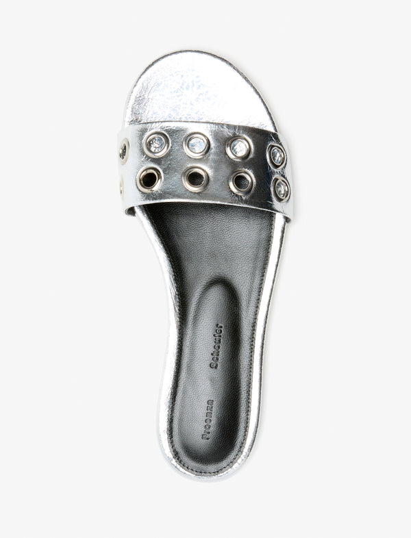 Proenza Schouler Proenza Schouler Grommet Slides In Crinkled Metallic - Silver