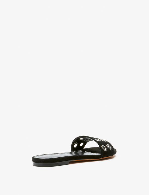 Proenza Schouler Proenza Schouler Grommet Slides In Kid Suede - Black