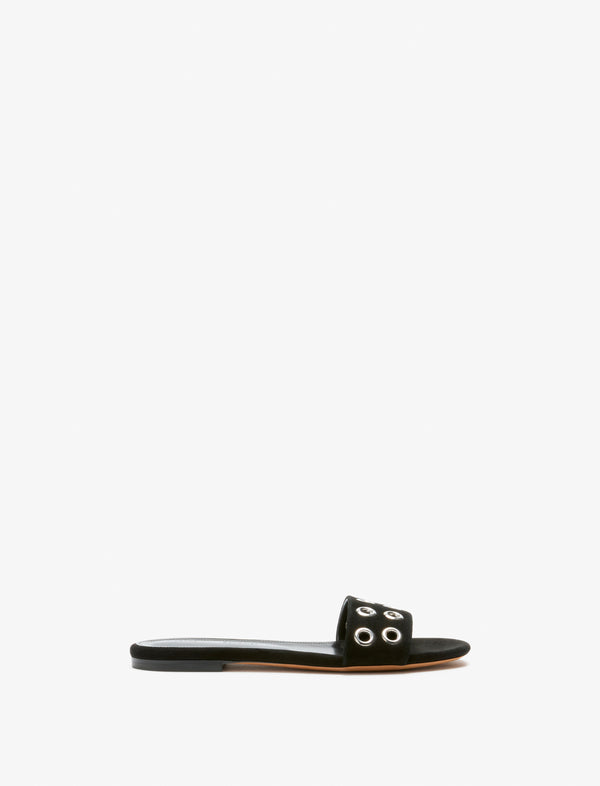 proenza schouler Proenza Schouler Grommet Slides in Kid Suede - Black
