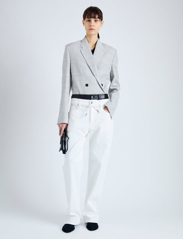 Proenza Schouler Proenza Schouler Hadley Jacket In Melange Viscose Linen - Grey Multi