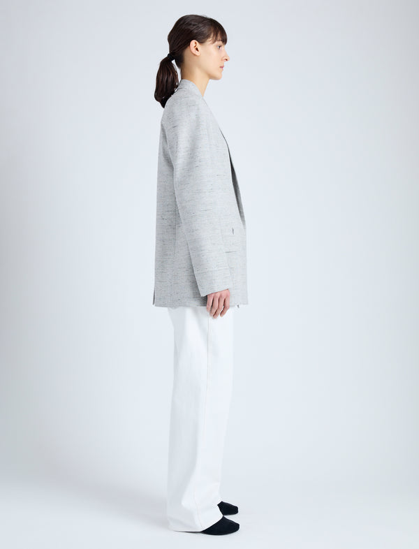 Proenza Schouler Proenza Schouler Hadley Jacket In Melange Viscose Linen - Grey Multi
