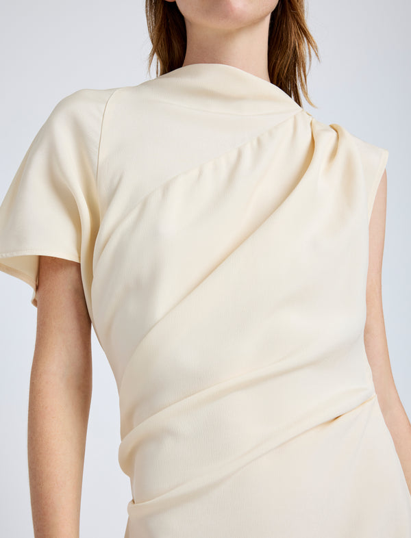 Proenza Schouler Proenza Schouler Hallie Dress In Hammered Viscose - Champagne