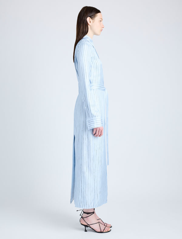 Proenza Schouler Proenza Schouler Hannah Dress In Stripe Silk Twill - Pale Blue Multi