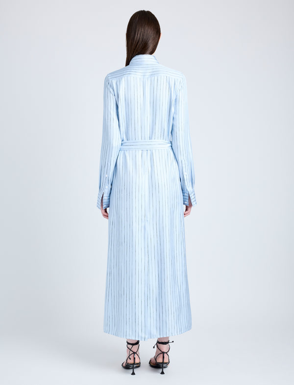 Proenza Schouler Proenza Schouler Hannah Dress In Stripe Silk Twill - Pale Blue Multi