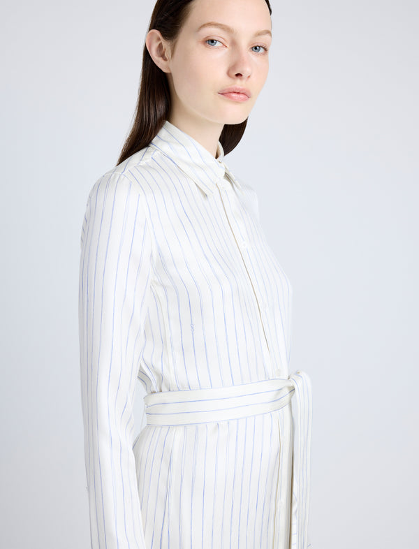 Proenza Schouler Proenza Schouler Hannah Dress In Stripe Silk Twill - Ivory Multi