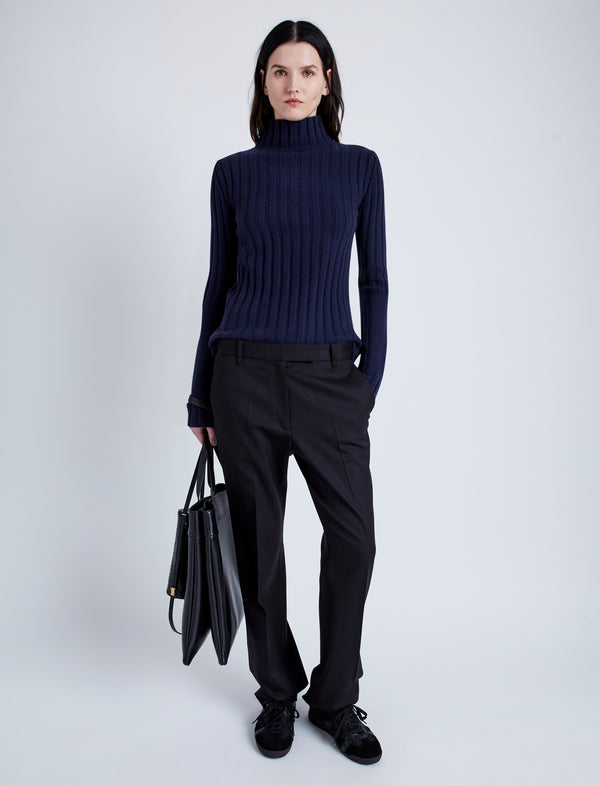Proenza Schouler Proenza Schouler Haven Sweater In Midweight Cashmere Rib - Navy