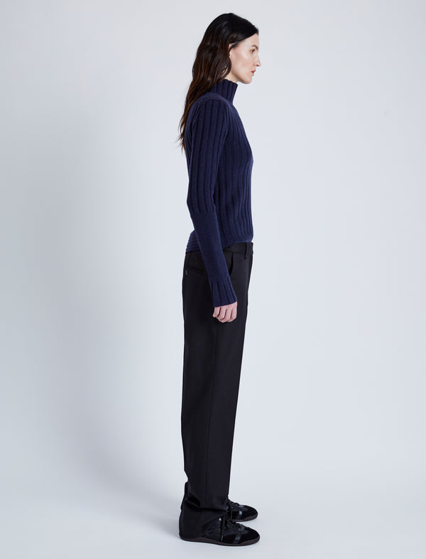 Proenza Schouler Proenza Schouler Haven Sweater In Midweight Cashmere Rib - Navy