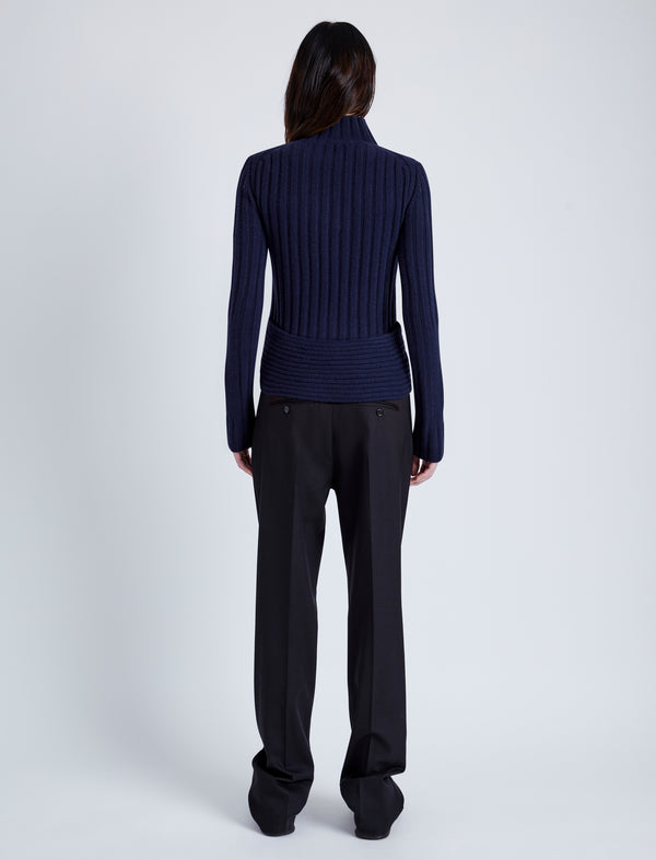 Proenza Schouler Proenza Schouler Haven Sweater In Midweight Cashmere Rib - Navy