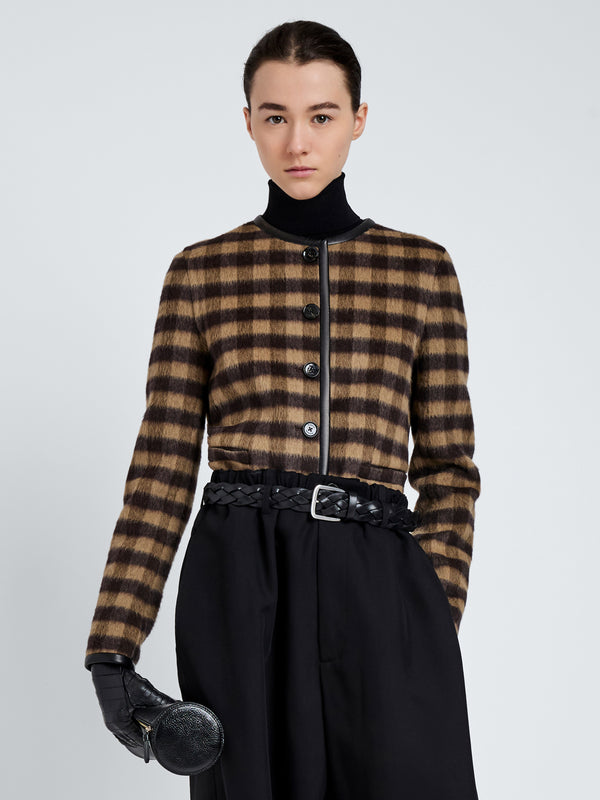 proenza schouler Proenza Schouler Helene Jacket in Plaid Double Face Cashmere - Khaki Multi
