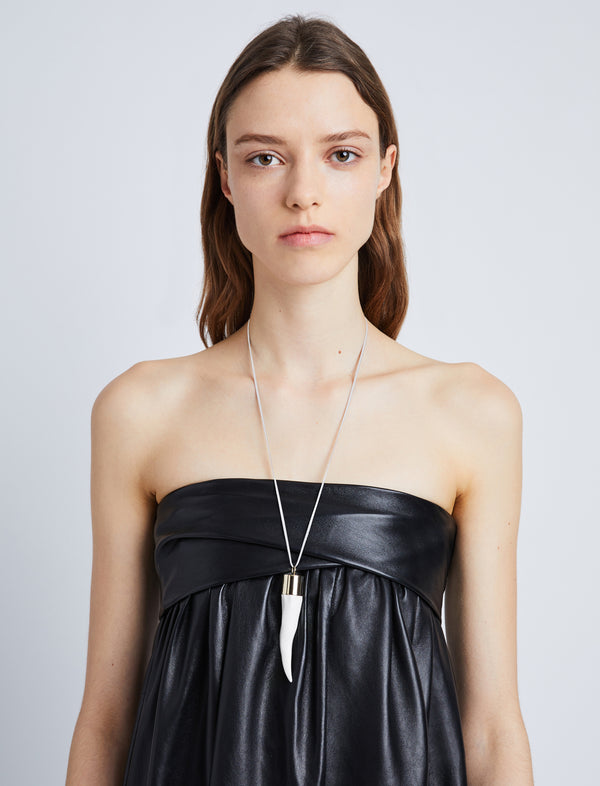 Proenza Schouler Proenza Schouler Horn Pendant Necklace - White/Gold