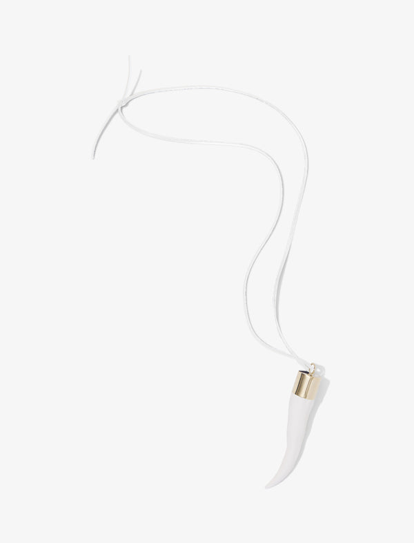 proenza schouler Proenza Schouler Horn Pendant Necklace - White/Gold