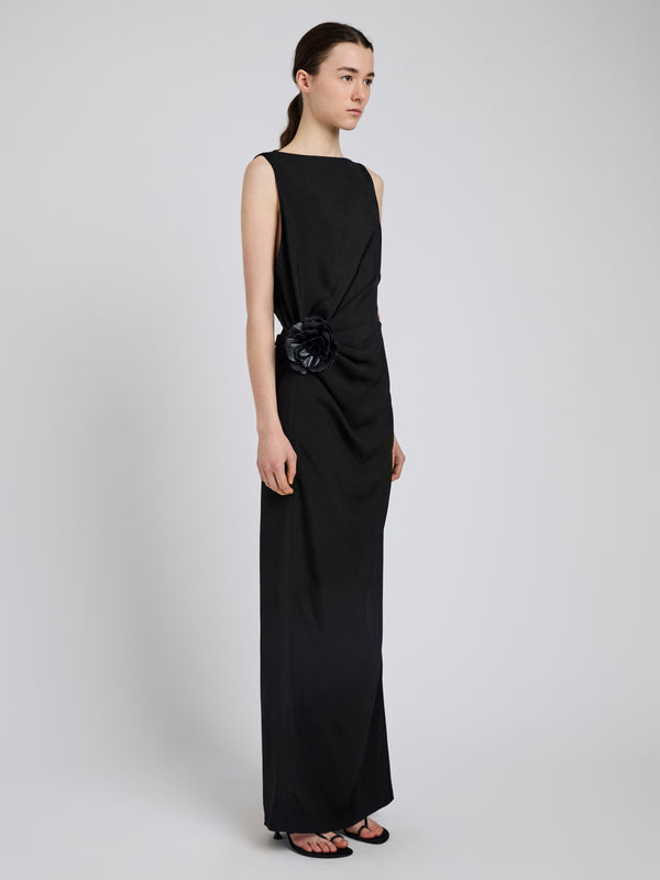 Proenza Schouler Proenza Schouler Indria Dress In Matte Double Crepe - Black