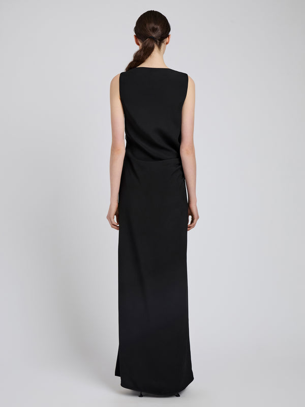 Proenza Schouler Proenza Schouler Indria Dress In Matte Double Crepe - Black