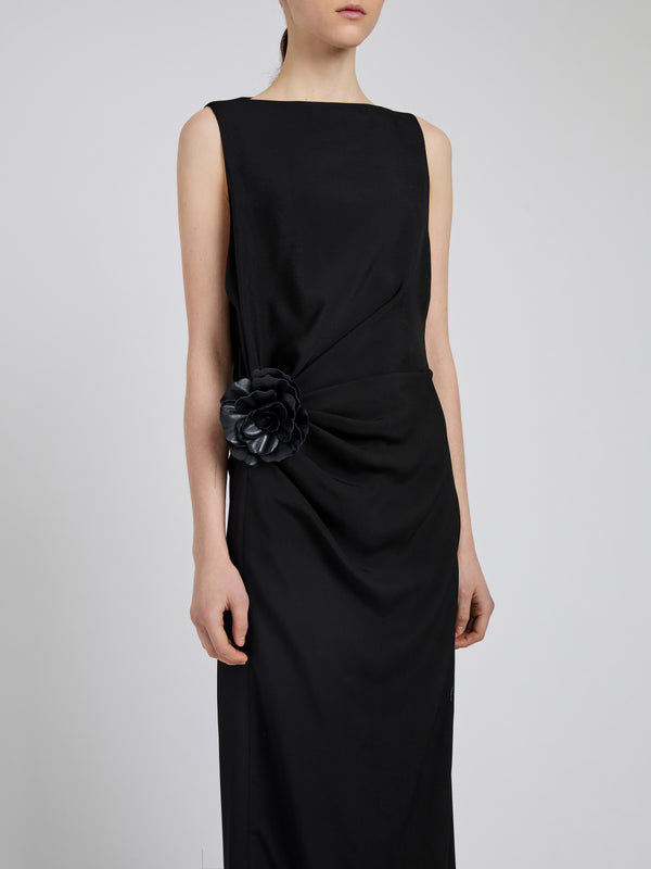 Proenza Schouler Proenza Schouler Indria Dress In Matte Double Crepe - Black