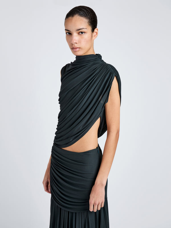 Proenza Schouler Proenza Schouler Irma Dress In Gauzy Jersey - Bottle Green