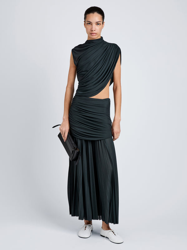 proenza schouler Proenza Schouler Irma Dress in Gauzy Jersey - Bottle Green