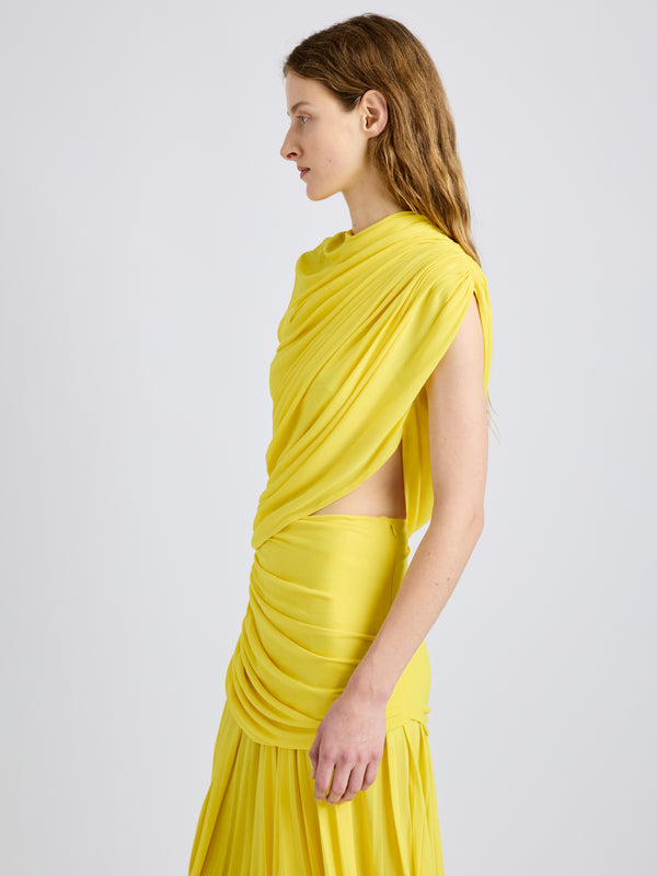 Proenza Schouler Proenza Schouler Irma Dress In Gauzy Jersey - Yellow