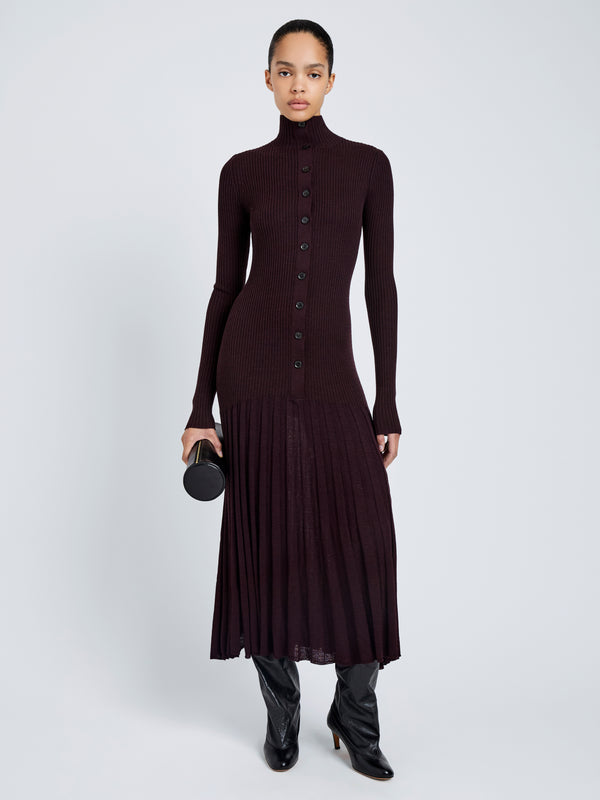 proenza schouler Proenza Schouler Jada Dress in Superfine Merino - Burgundy