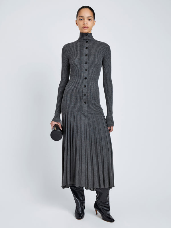 proenza schouler Proenza Schouler Jada Dress in Superfine Merino - Grey Melange